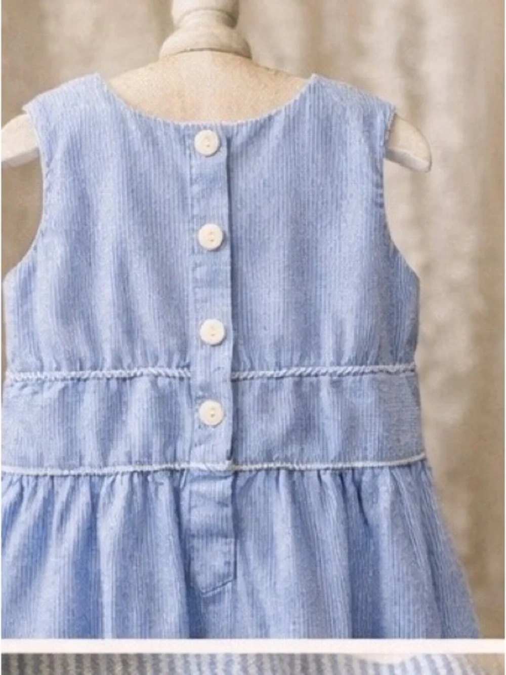 Heirloom Sweet Pea Coastal Fish Embroidered Seersucker Luxury Smocked Dress Sz 6